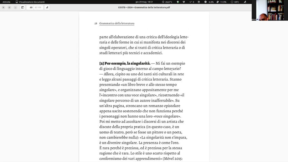 Lezione 3. "Grammatica della letteratura" di Florent Coste (Tic, 2023)